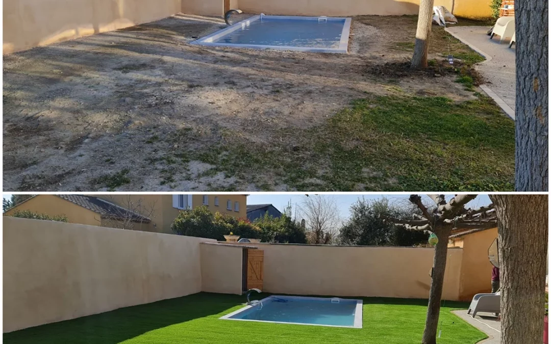 Pose pelouse artificielle – Valence, Drôme