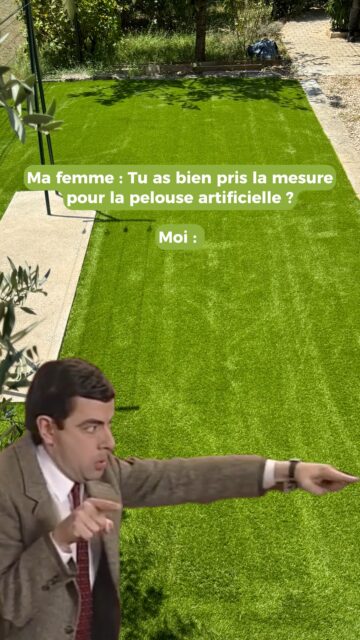 Pas de panique !  Chez @yardsgazonsynthetique, on vous accompagne de A à Z pour une pose propre, des jointures invisibles et un résultat qui n'a rien laissé au hasard. 🎯🌿

�🔗 yards.fr (lien en bio)

�#GazonSynthetique #AmenagementJardin  #même #humour #mesure