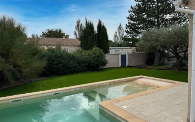 Installation pelouse artificielle – Rochefort-du-Gard, Gard