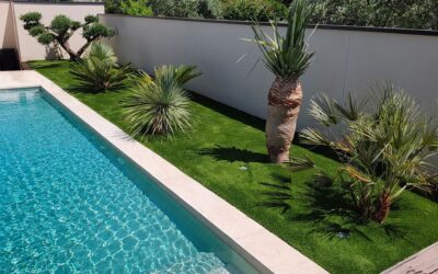 Installation gazon artificiel Backspin 45mm – Laudun, Gard